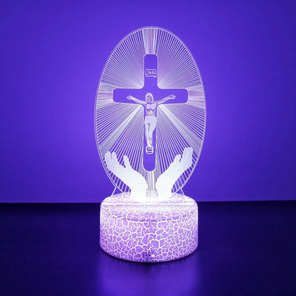Jesus Cross 3D Lamp  LED Night Light Friends