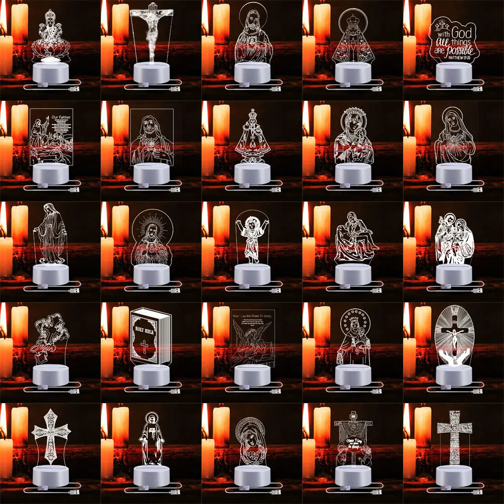 Crucifixion of Jesus 3D Illusion Lamp