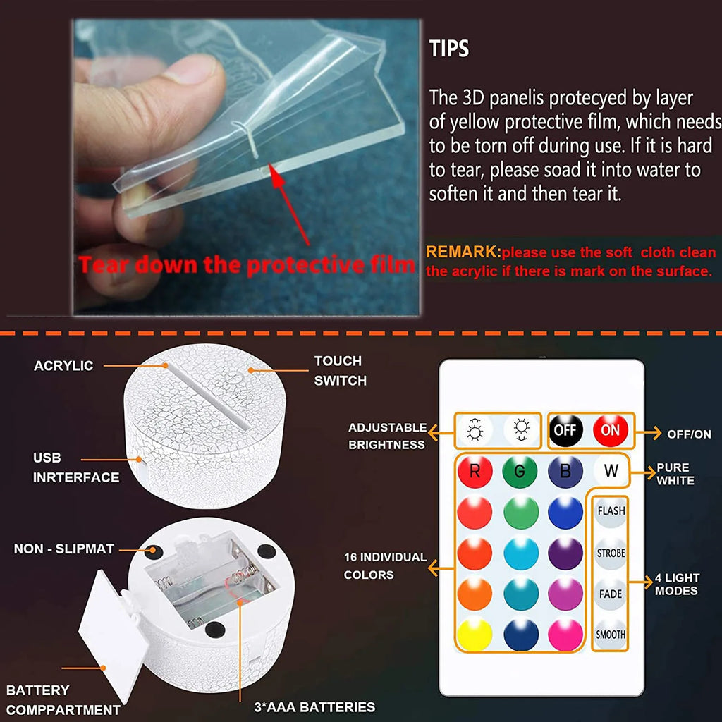 Gaming Setup RGB 3D LED Lamp