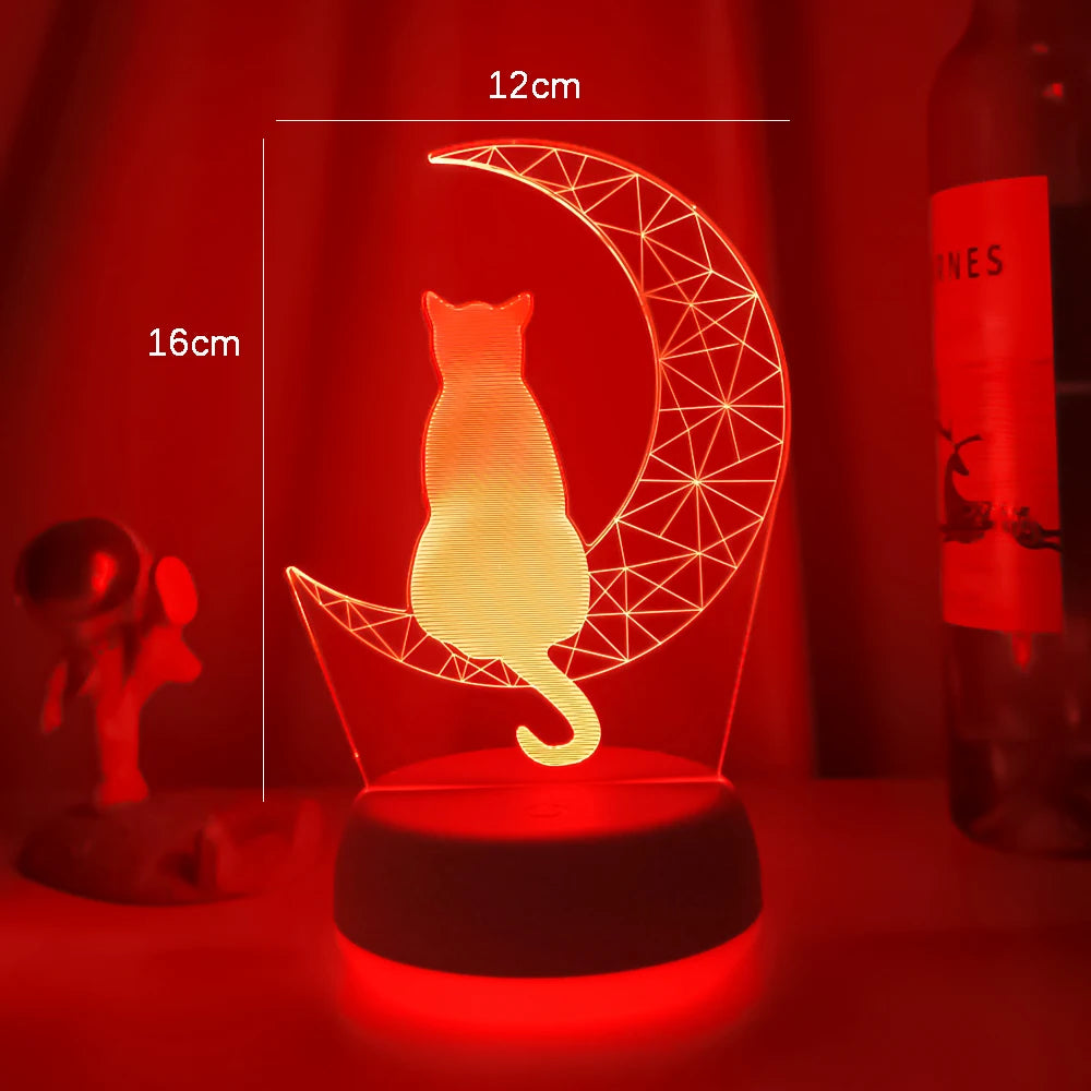Moon Cat 3D Led Night Light