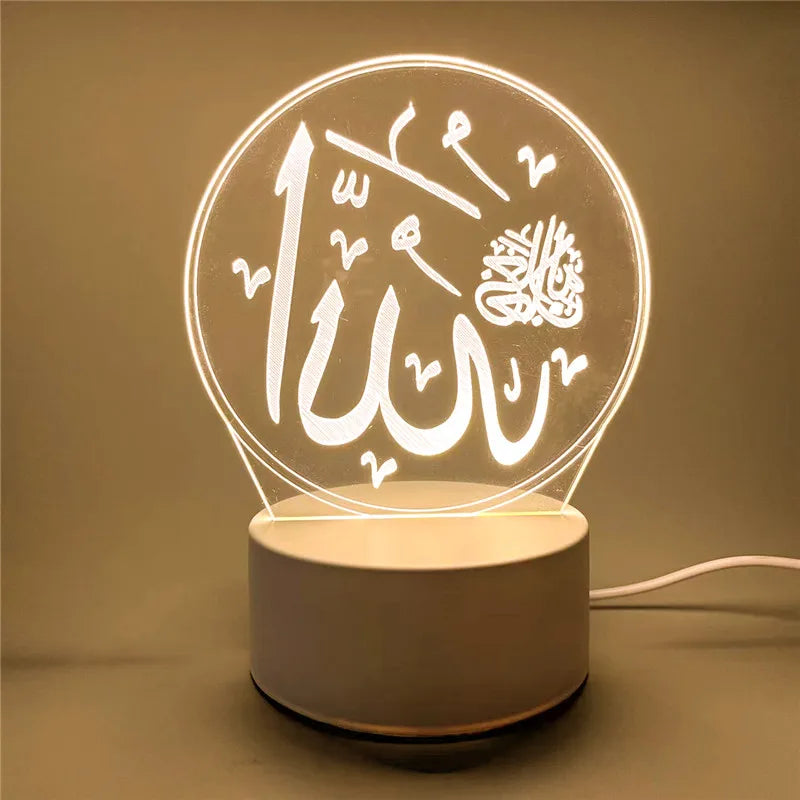 Muslim Ramadan Decoration  3D LED Night Light Eid Mubarak