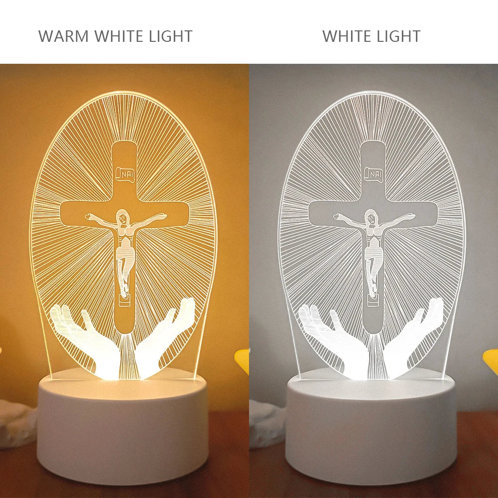 Crucifixion of Jesus 3D Illusion Lamp