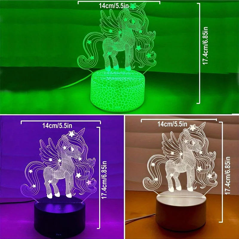 Cute Pony 3D LED Night Light Lamp