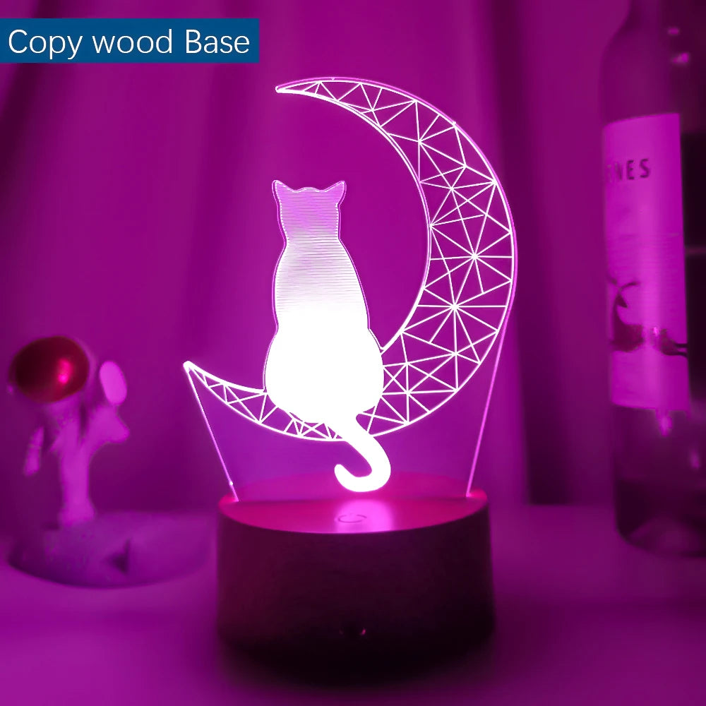Moon Cat 3D Led Night Light