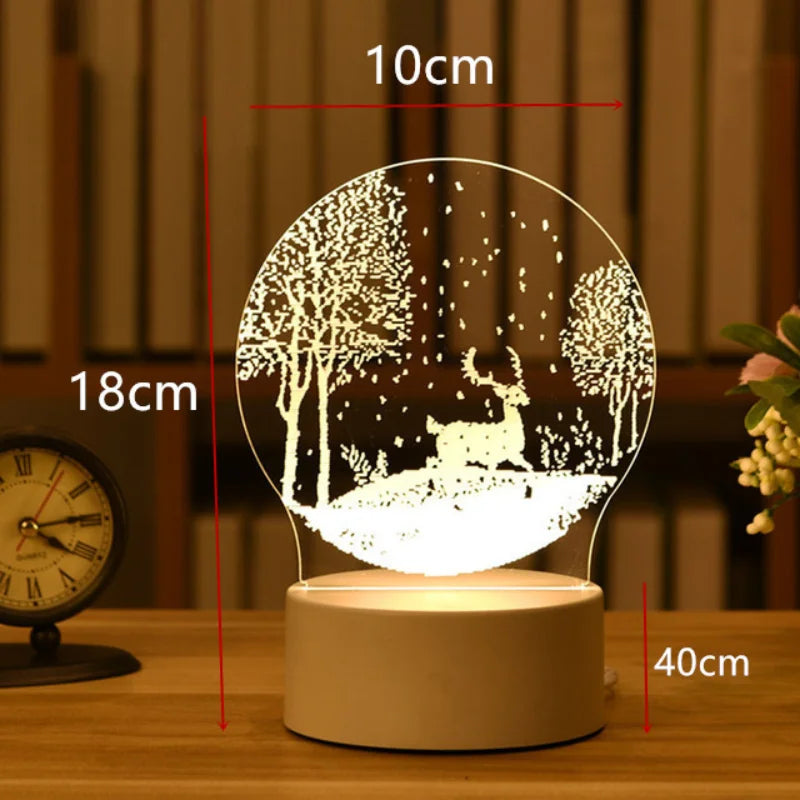 Christmas Decorations 3D LED Light Lamp