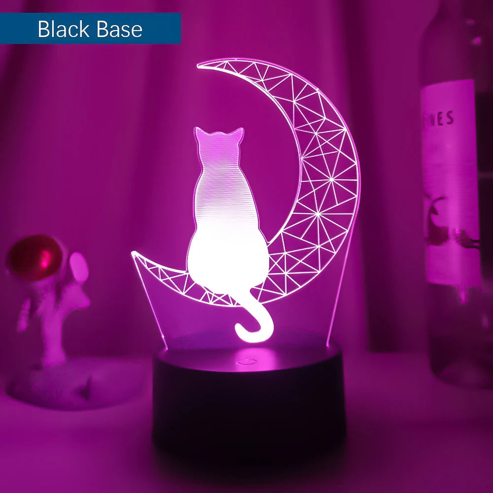 Moon Cat 3D Led Night Light