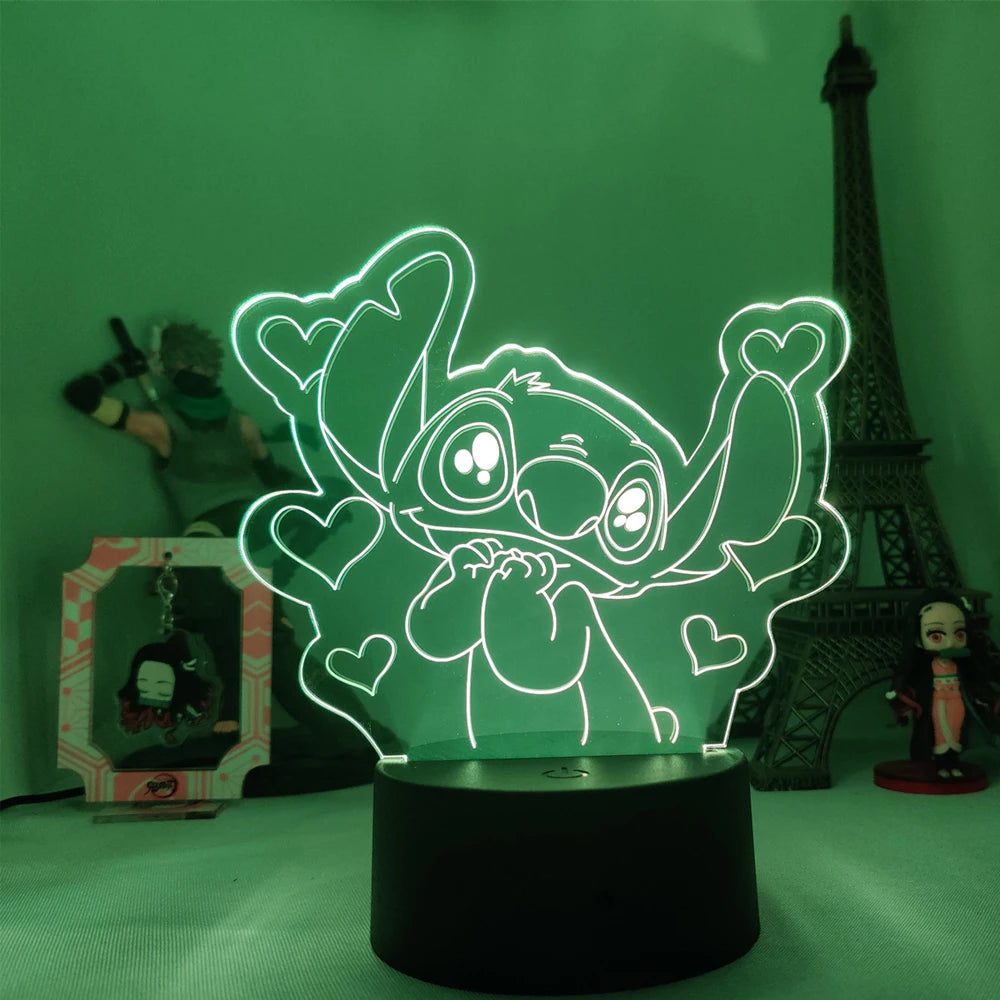 Lilo & Stitch Cartoon 3D Lamp Figure LED Night