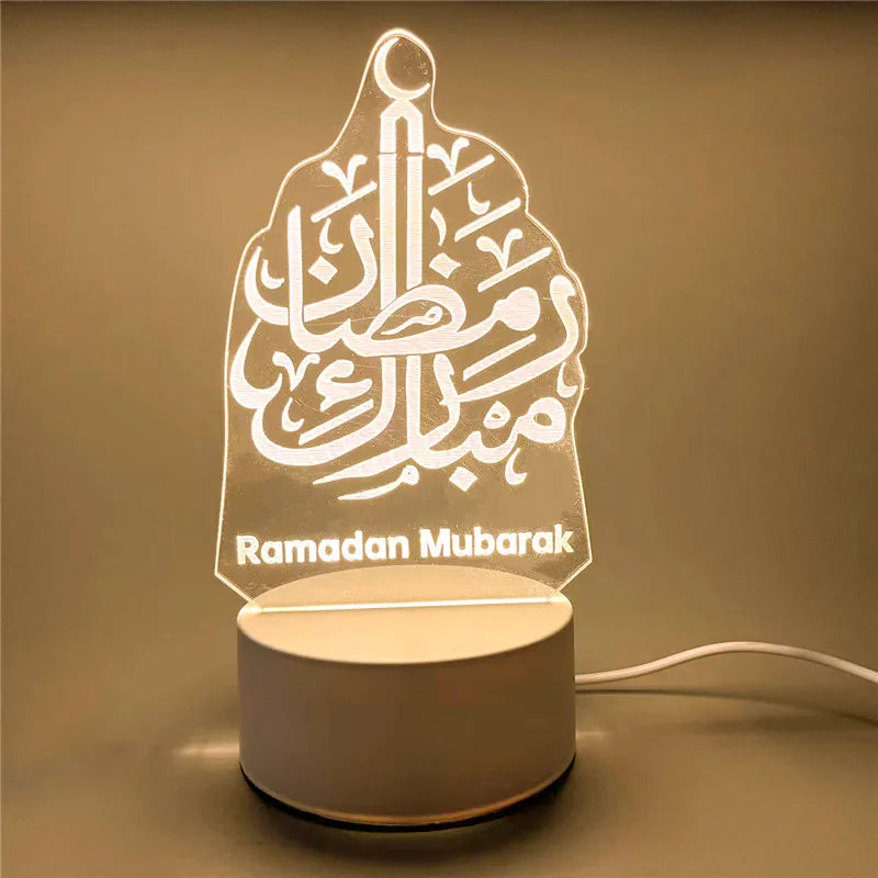 Muslim Ramadan Decoration  3D LED Night Light Eid Mubarak
