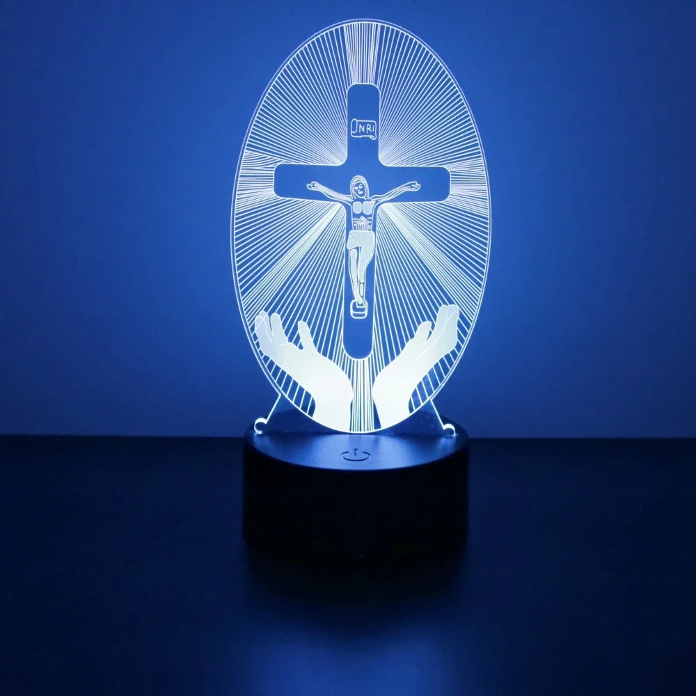 Jesus Cross 3D Lamp  LED Night Light Friends