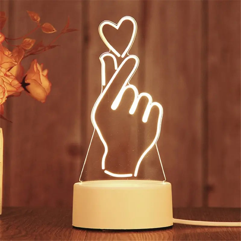 Love Heart Decorative Night Light LED