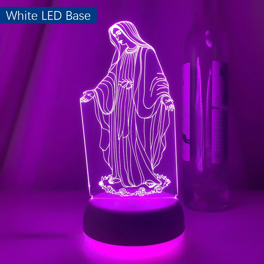 3D Night Light Jesus Illusion Lamp